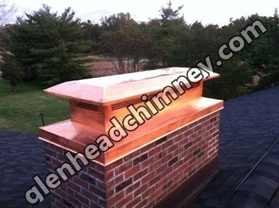 Before and after chimney cap replacement in Glen Head, NY