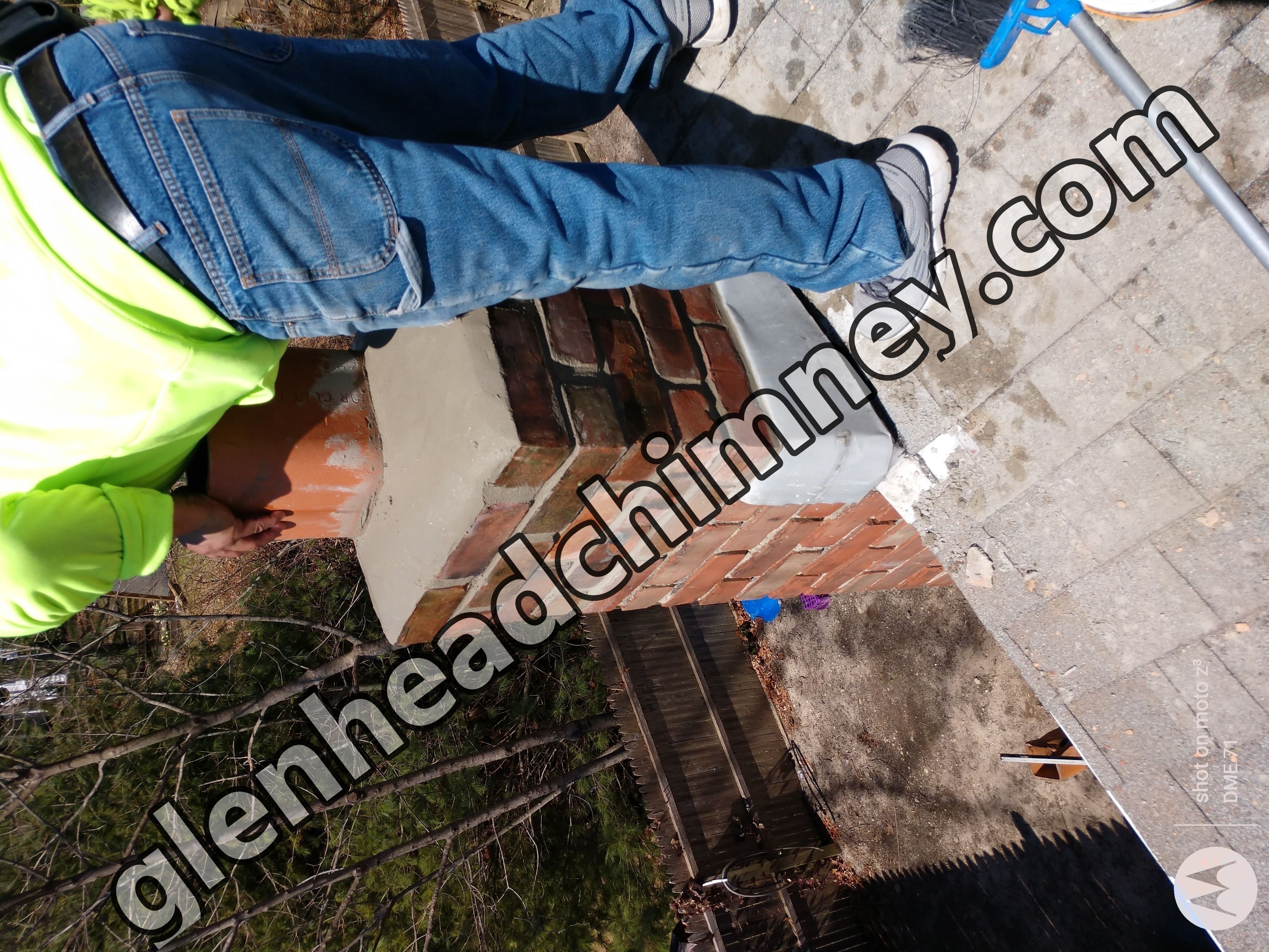 Cracked chimney professionally repaired in Glen Head, NY